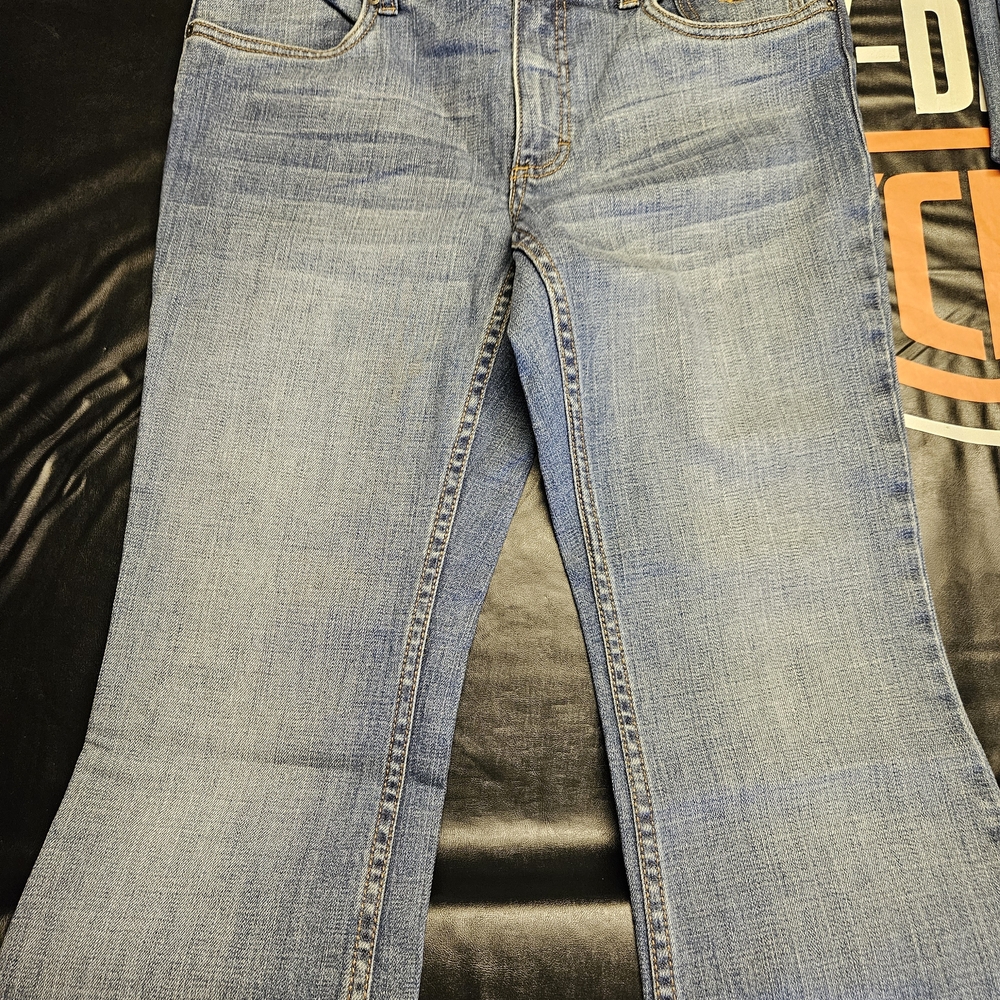 Harley-Davidson Blue Flare Wide Leg Jeans